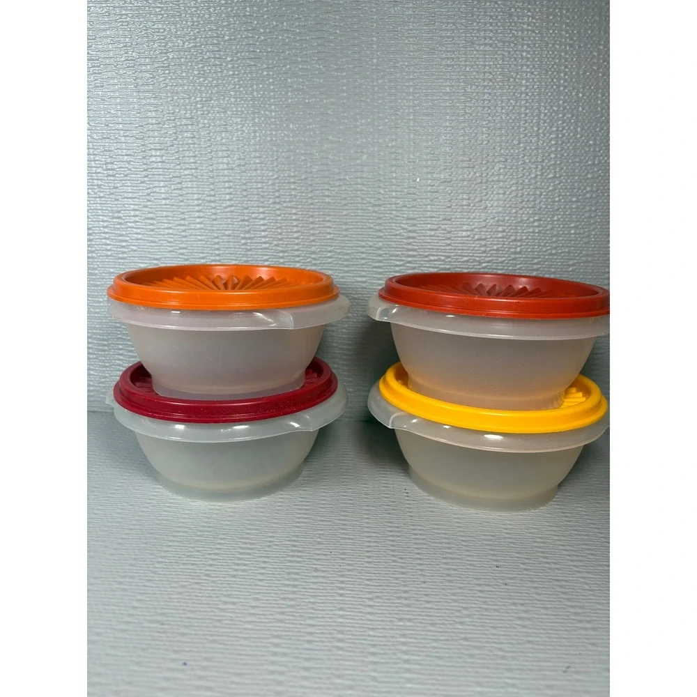 Vintage Tupperware Wonderlier‎ 4 Piece Small Bowl Set Harvest Colors