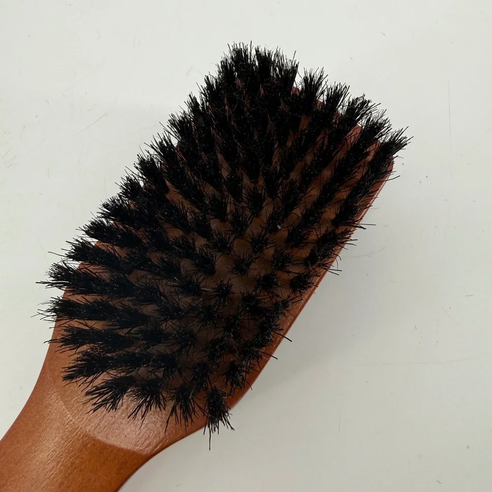 ACE Wood Handle Dual Sided Hair Brush Black Bristles Rectangular Grooming‎ Tool