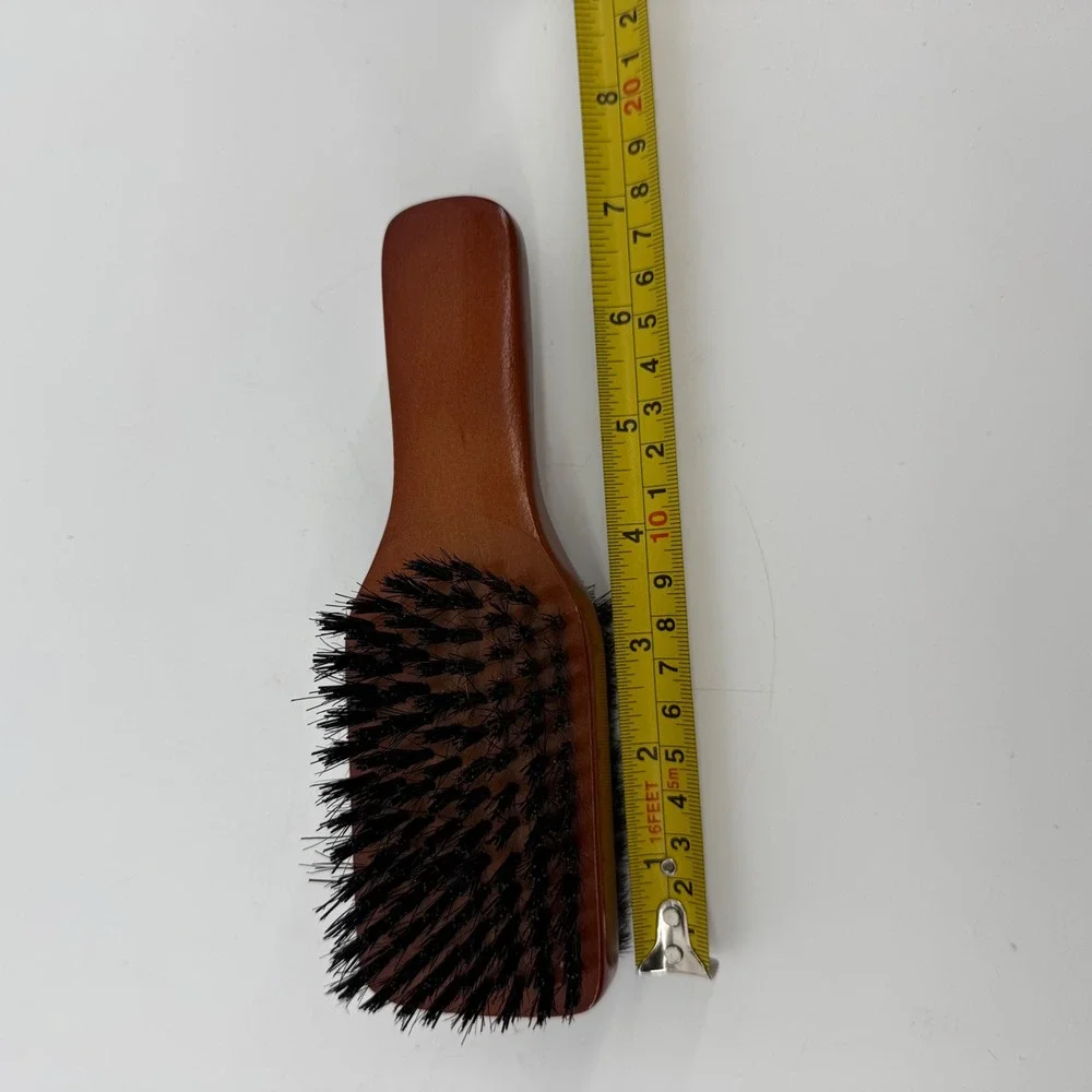 ACE Wood Handle Dual Sided Hair Brush Black Bristles Rectangular Grooming‎ Tool