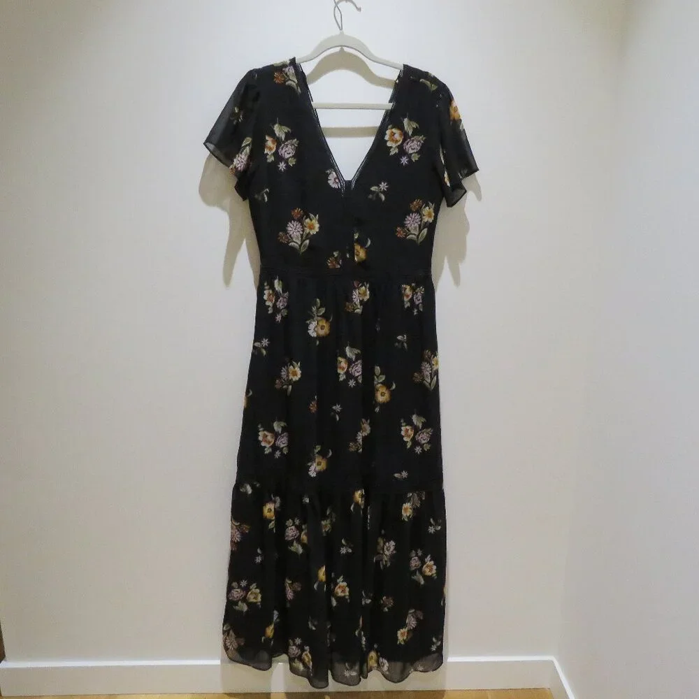 Abercrombie & Fitch Black Floral Maxi Dress