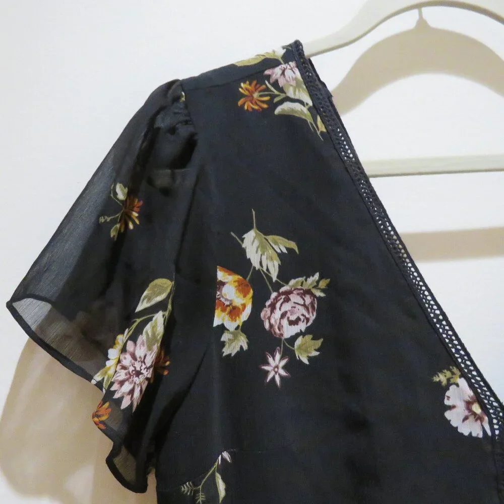Abercrombie & Fitch Black Floral Maxi Dress