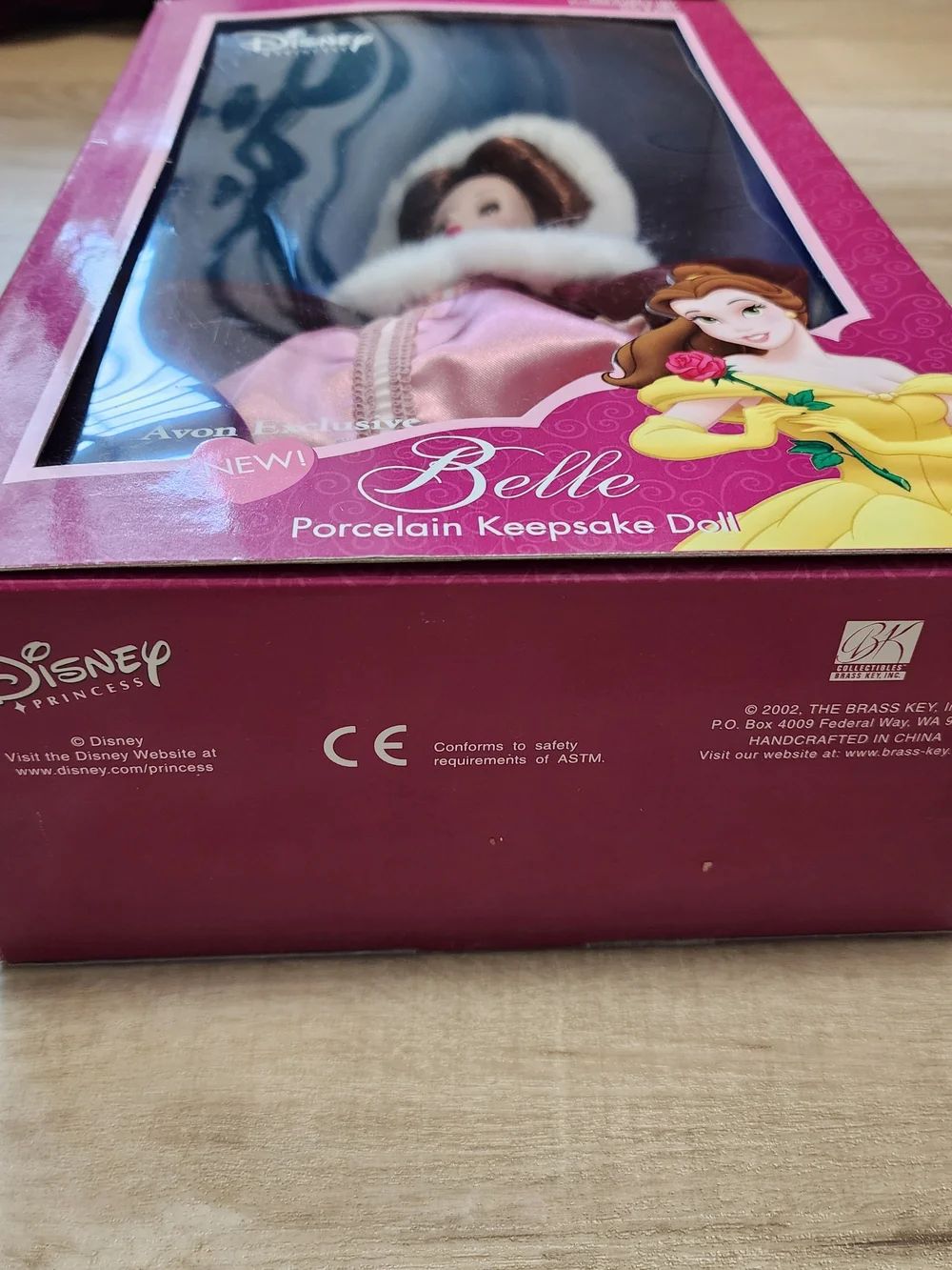 NIB Disney Beauty & The Beast Princess Belle Porcelain Keepsake Doll 2002
