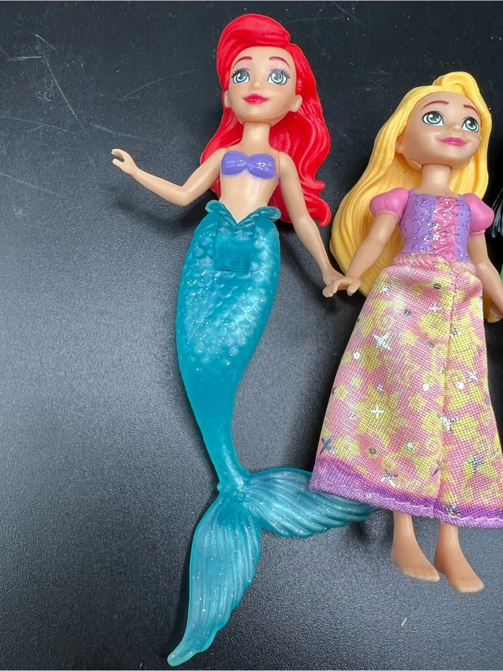 Mattel Small Doll Toys Cake Top Ariel Rapunzel Mulan Elsa 4” Disney