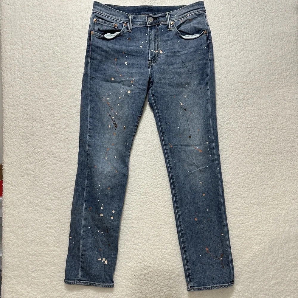 Levis 511 Jeans Tapered Stretch Cotton Classic Denim Blue Customized‎ Size 33