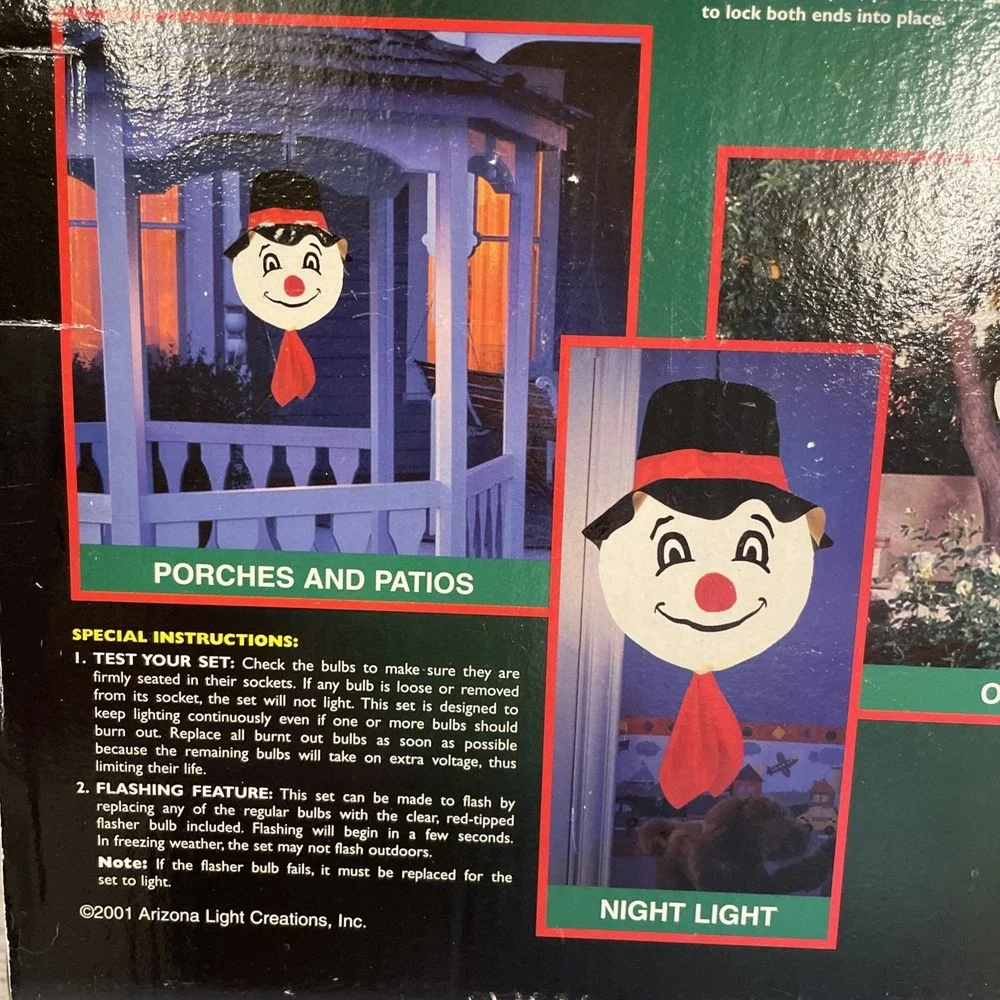 Scampy The Snowman Lighted Holiday Lantern Outdoor/Indoor Christmas‎ Display Vtg