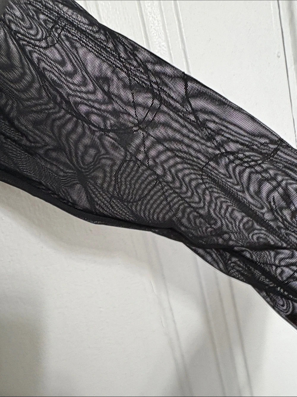 Bloch Black Long Sleeve Leotard with Sheer Mesh Sleeve size M