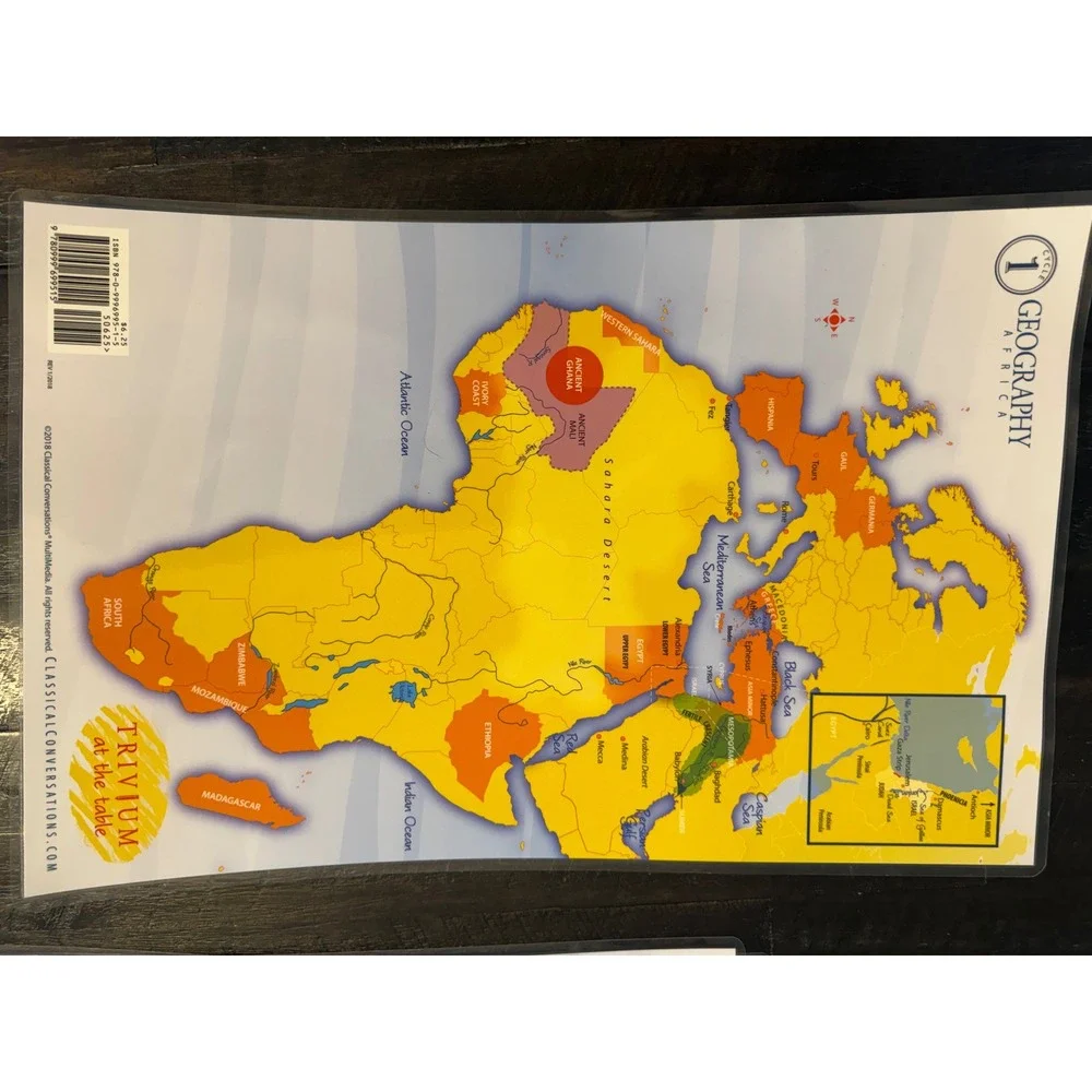 Classical Conversations Cycle 1 Geography World Africa Laminated placemats (4)