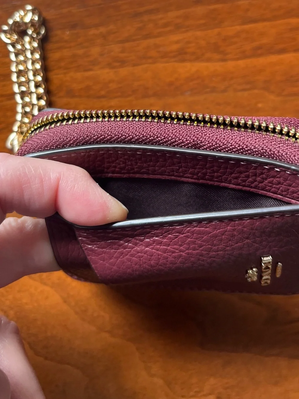 Coach zip leather