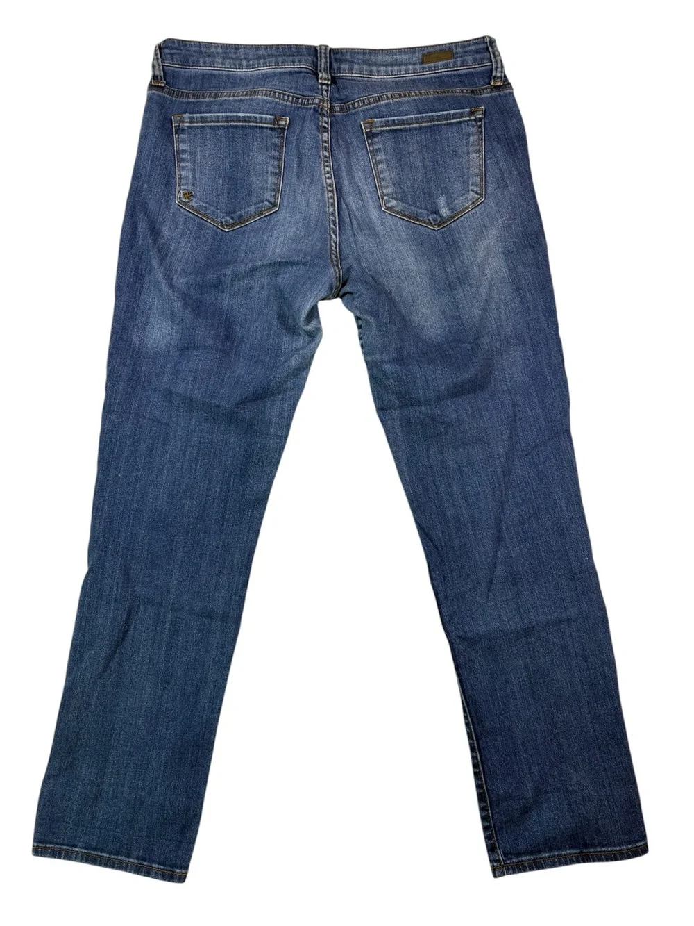 Kut from the Kloth Boyfriend Straight Leg Slight Distressed Blue Jeans