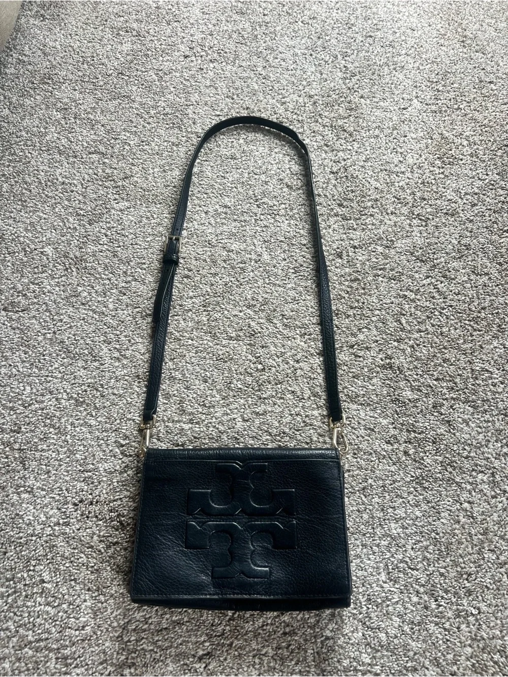 Tory Burch Black Leather BOMBE Shoulder Bag/Crossbody