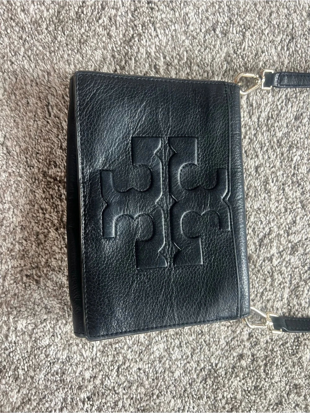 Tory Burch Black Leather BOMBE Shoulder Bag/Crossbody