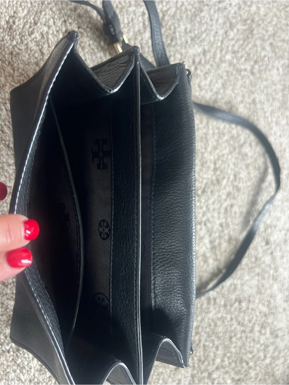 Tory Burch Black Leather BOMBE Shoulder Bag/Crossbody