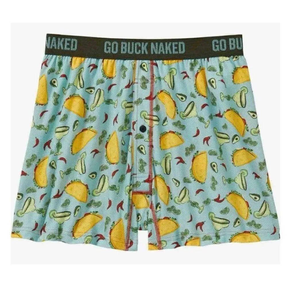 1 Pair Duluth Trading Buck‎ Naked Boxer Cantina - Taco Margarita Size Medium