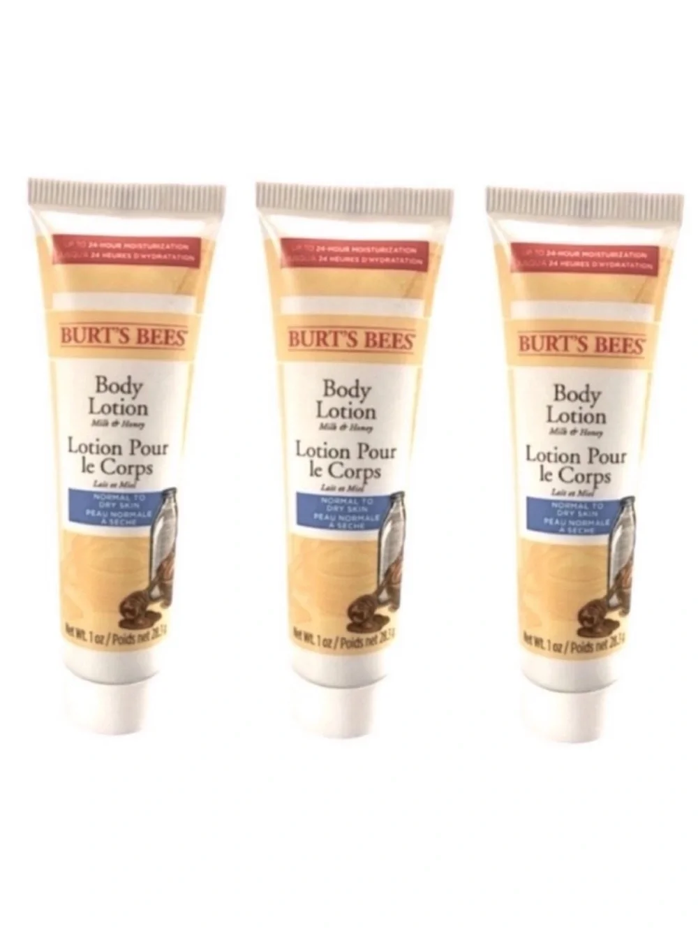 New 3 Burt’s Bee Body Lotions with Milk and Honey