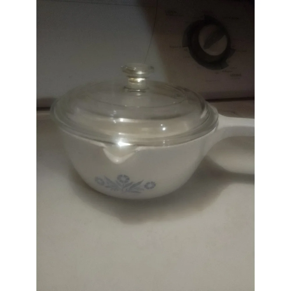 VTG 1966's Corelle Corning Ware Blue Corn Flowe 2-1/2 Cup USA Saucepan W/Lid...