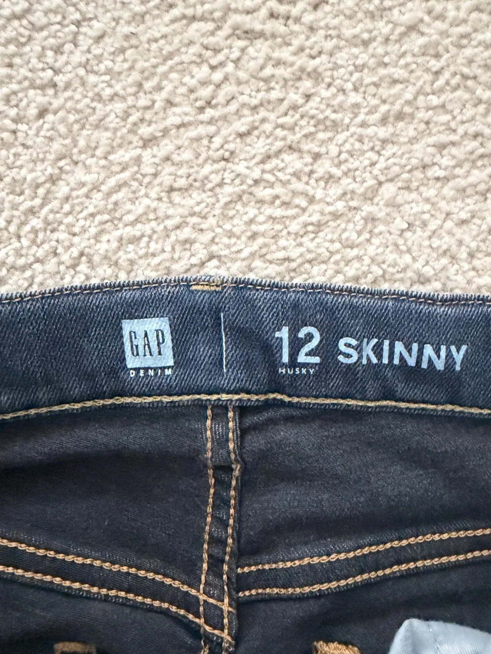 GAP Kids Skinny Jeans Boys Size 12 Husky Medium Wash Stretch Denim