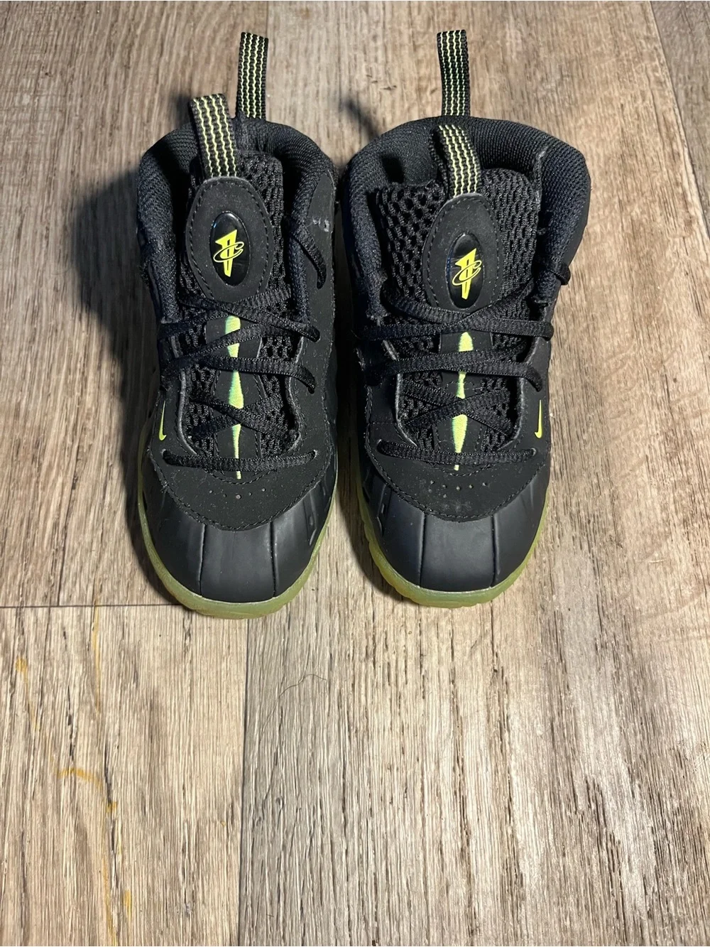 Nike Kids Black with Volt Accent Foam-Style Sneakers