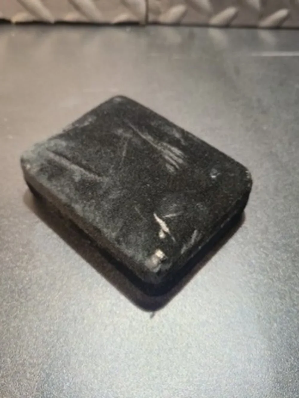 Vintage Macy’s Black Velvet Jewelry Box 3.5