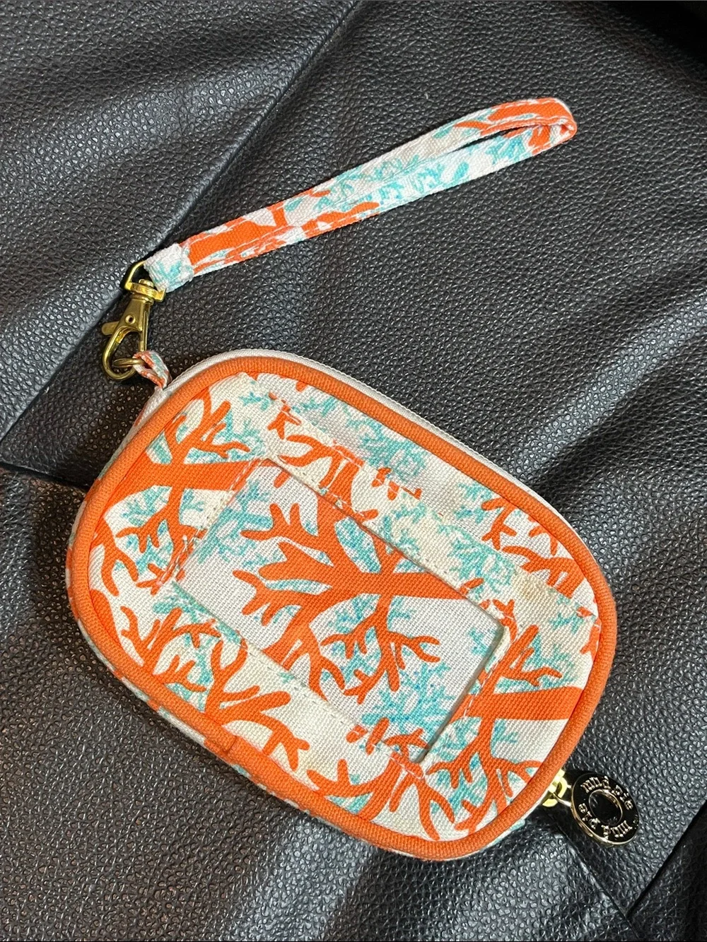 Mud Pie Coral Reef Wristlet Wallet Coin Purse Coastal Beach