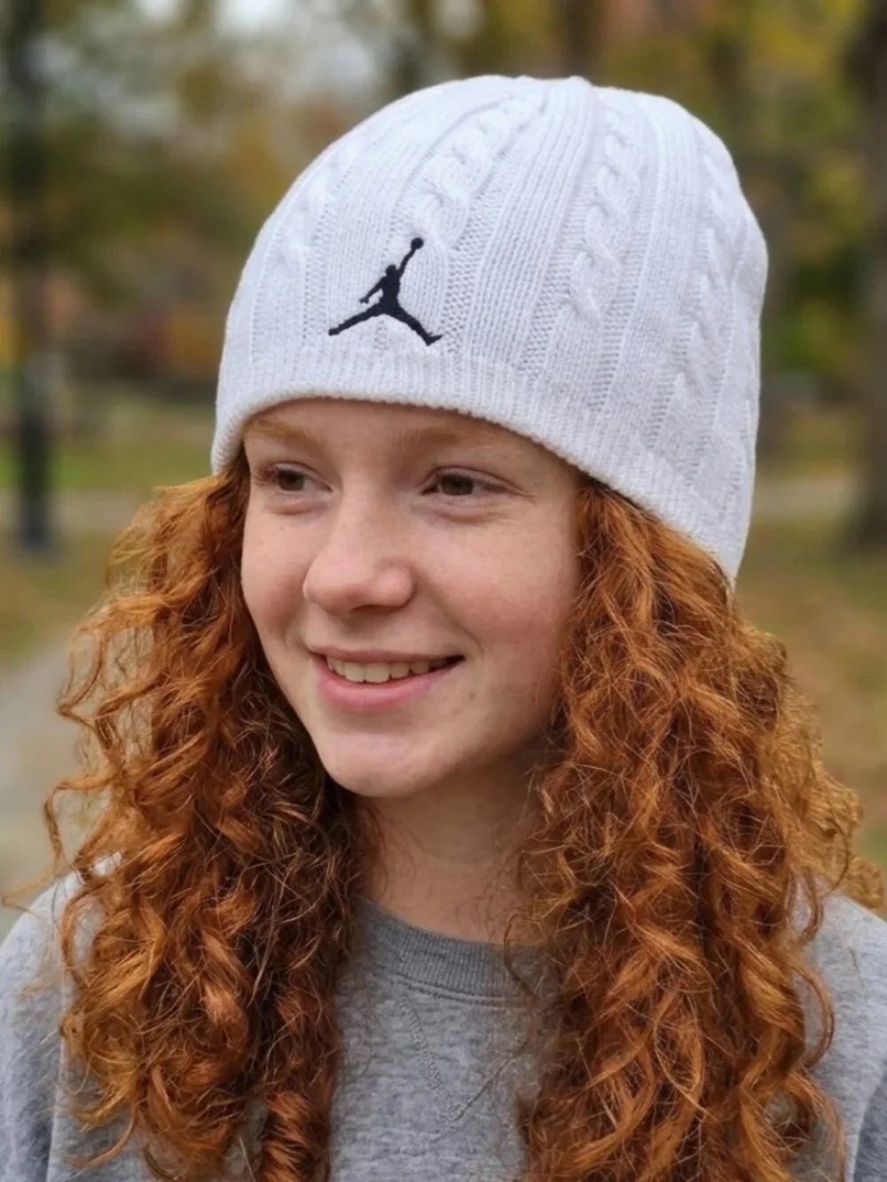 Nike Jordan Jumpman Beanie Cap Cable Knit Cream Unisex