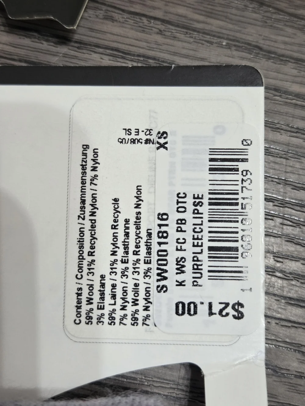 Smartwool size xs