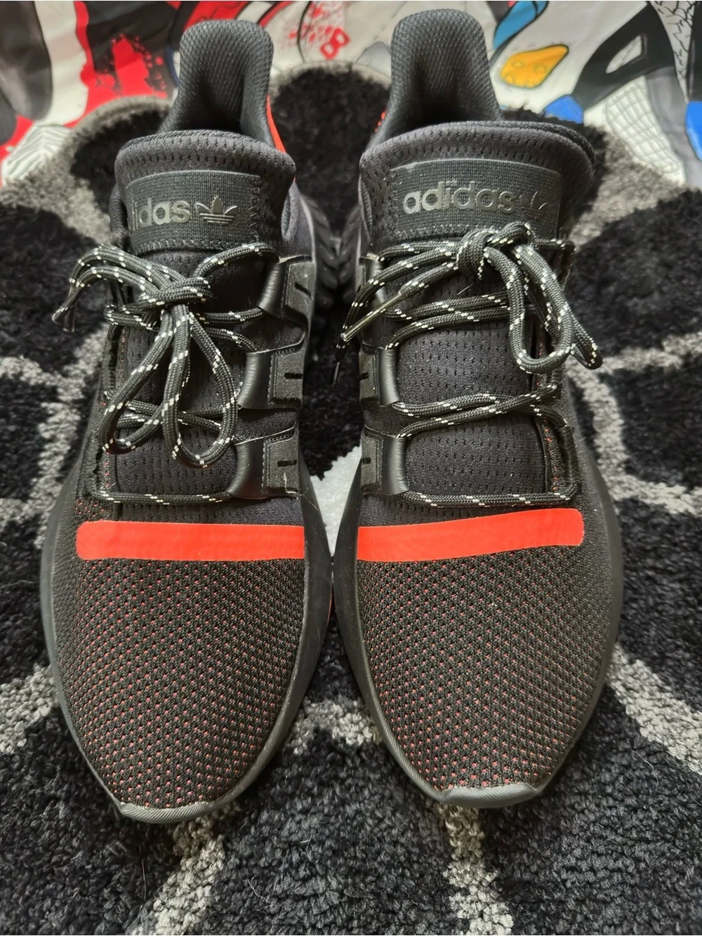 adidas Tubular Dusk Black Solar Red AQ1189 Men’s 10 Sneaker