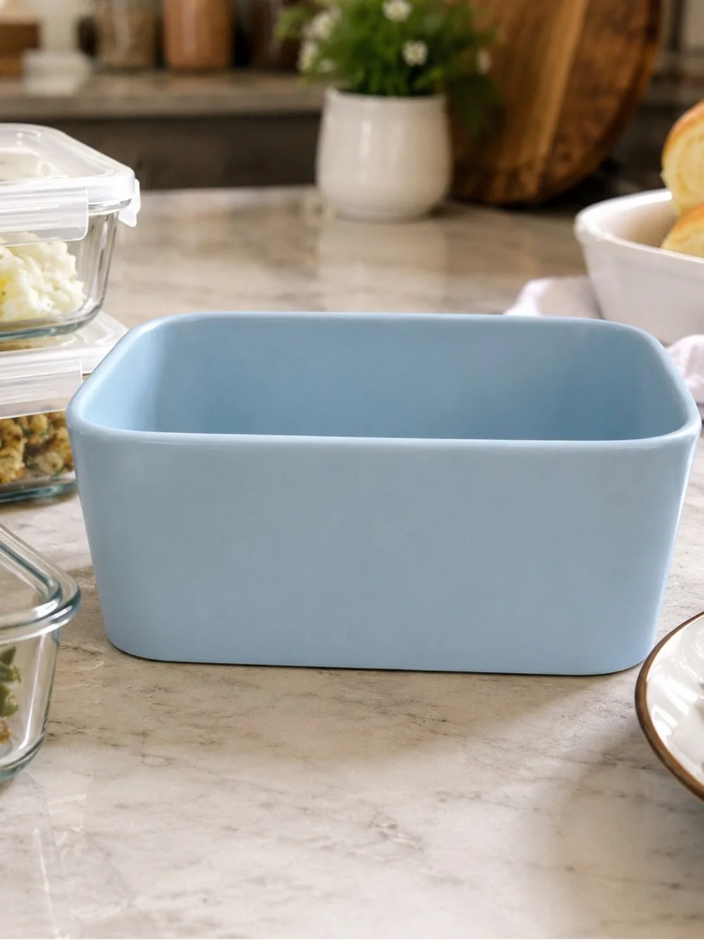 Rae Dunn LEFTOVERS Ceramic Storage Container No Lid