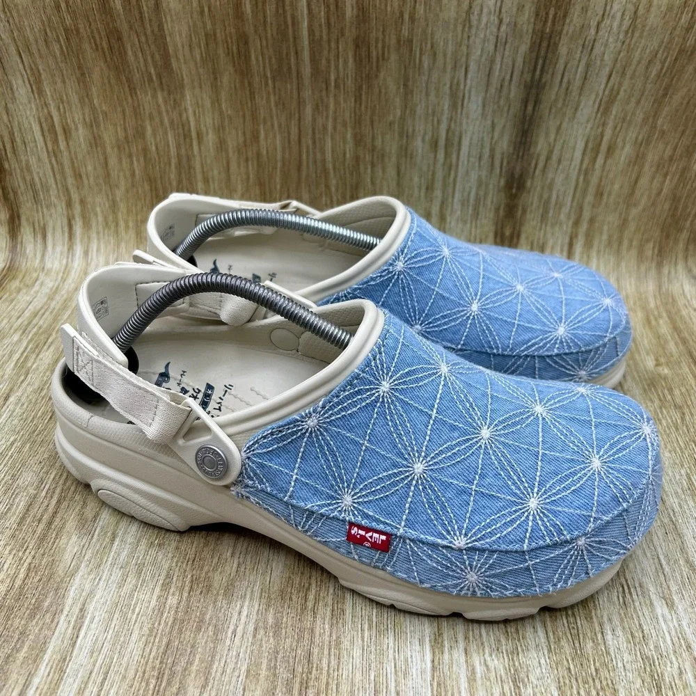 Levi's x Crocs Classic All-Terrain Clog 'Sashiko Bone Blue' Men's Size 10 Denim