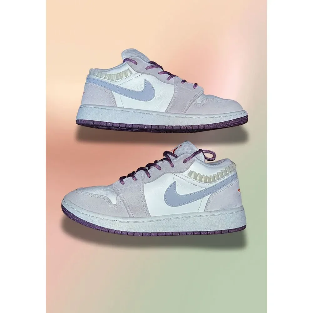 Nike Air Jordan 1 Low SE GS Legend Light Brown Purple FQ8094-100 Youth Size 5Y