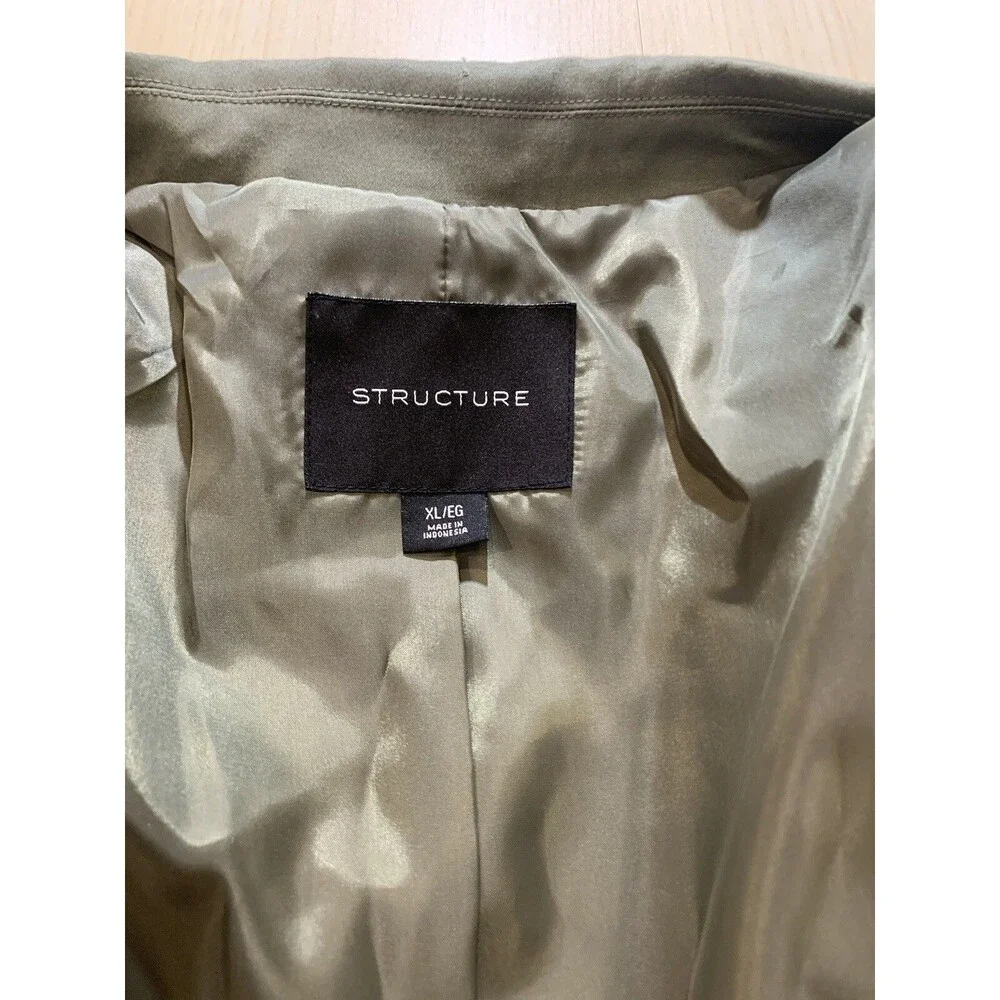 Structure Green 90’s Safari Field Jacket Style Blazer Sportcoat Jacket Mens XL