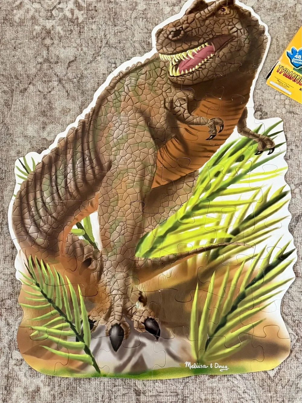 Melissa & Doug Brown and Green T-Rex Reptile Floor Puzzle Preowned