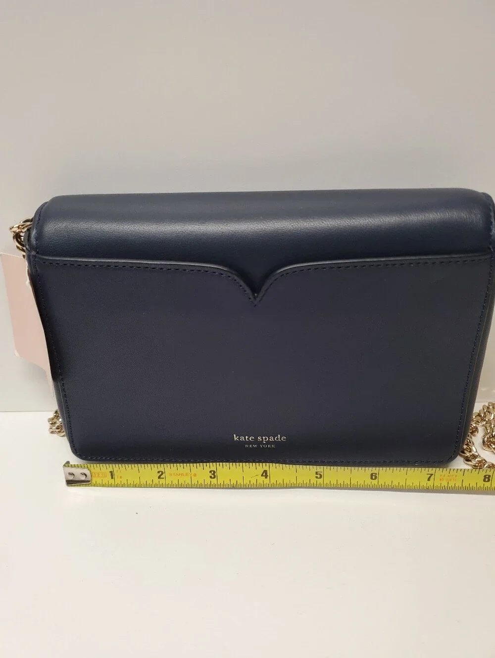 Kate SpadeNavy Leather Crossbody Bag with Embroidered Pink Panther