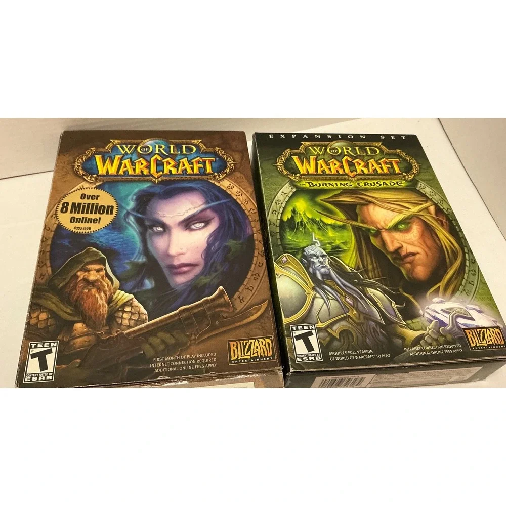 Blizzard World of Warcraft Burning Crusade PC Big Box Game Lot‎ Vintage 2000s