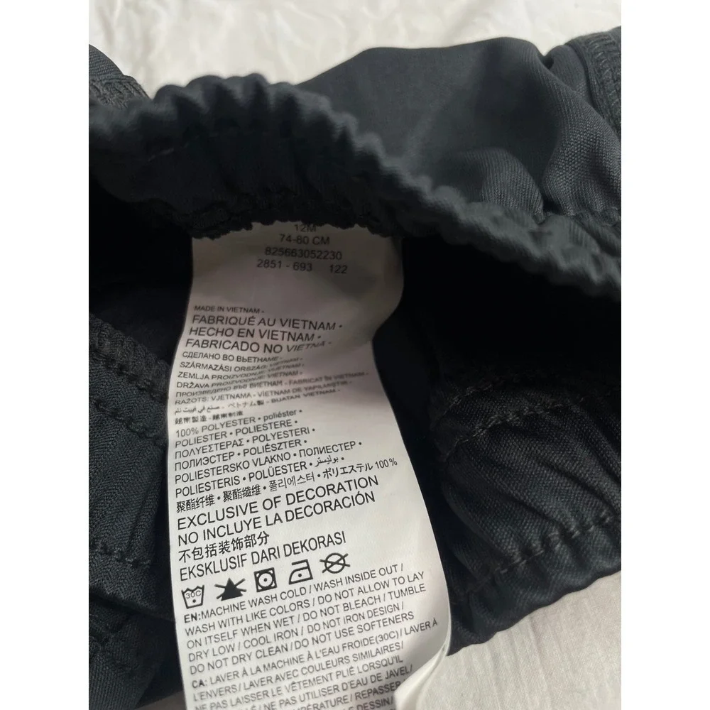 Nike Dri-FIT Boys Shorts Black White Swoosh Athletic Activewear 12M