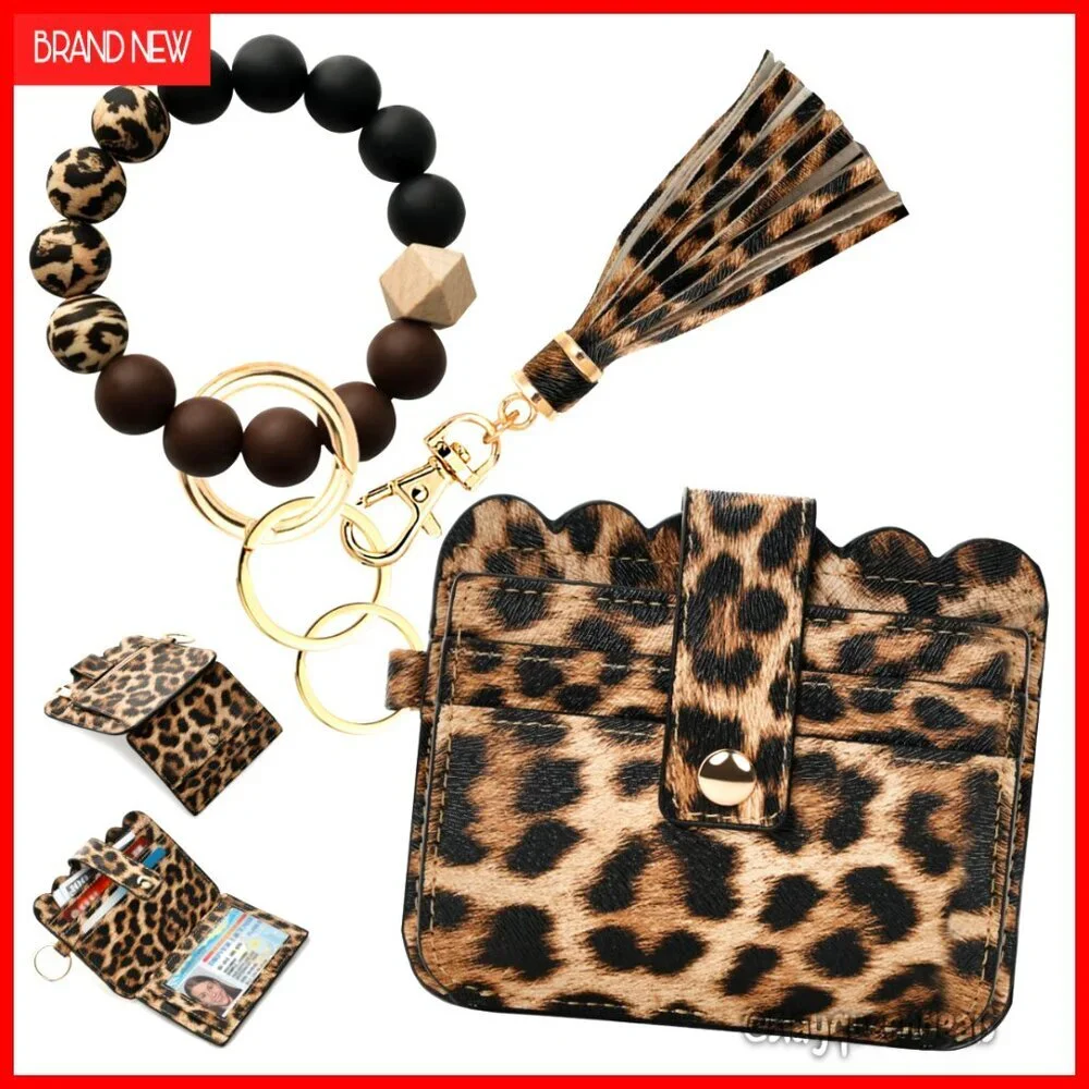 RFID Blocking Wristlet Wallet with Keychain - 5 Card Slots & Coin Pocket