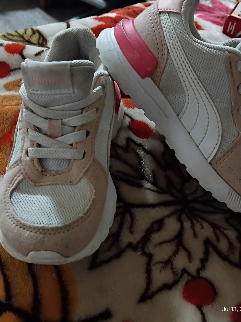 Puma Kids Pink and Gray Low-Top Sneakers