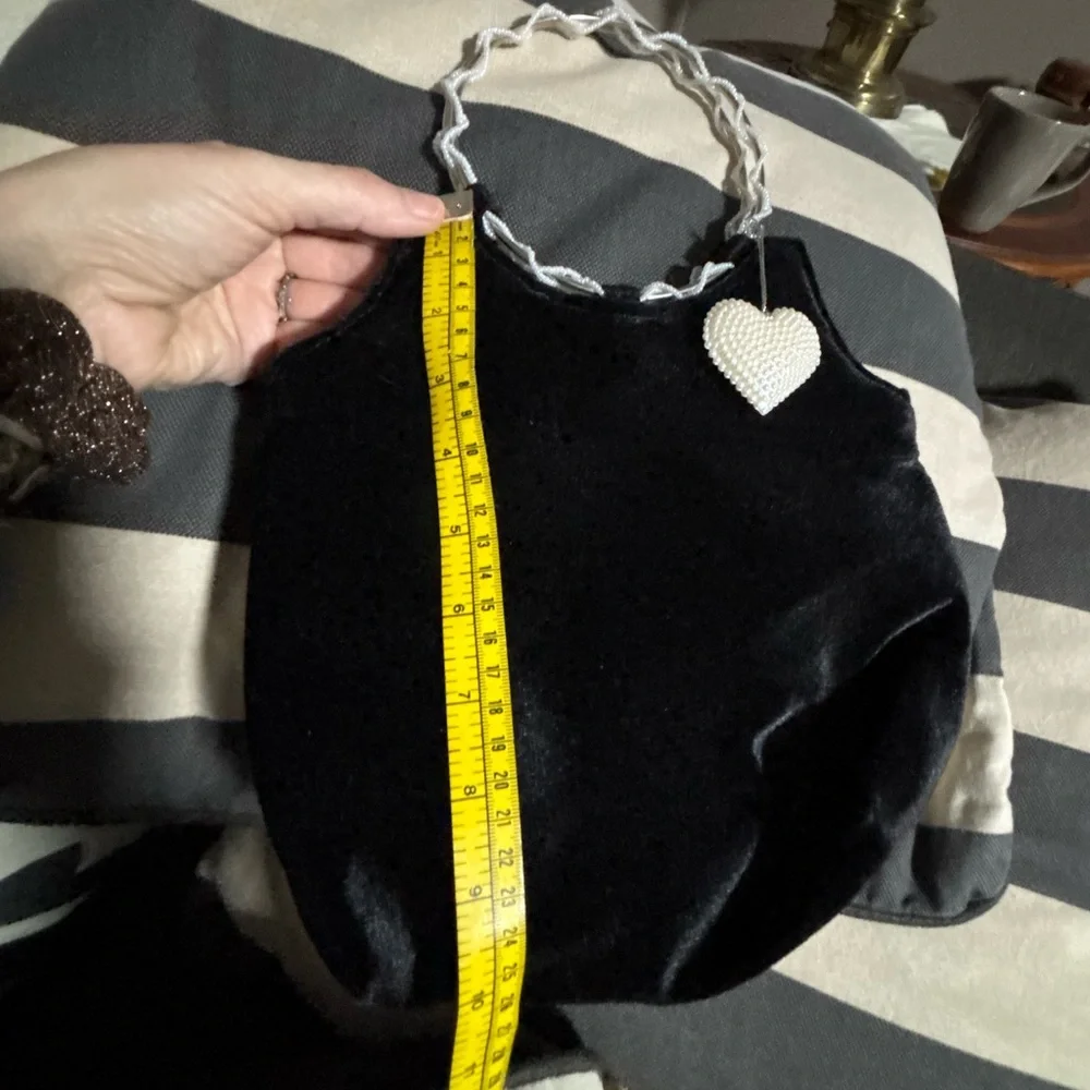Victoria’s Secret black Velvet & Faux Pearl Victoria's Secret Purse Handbag U