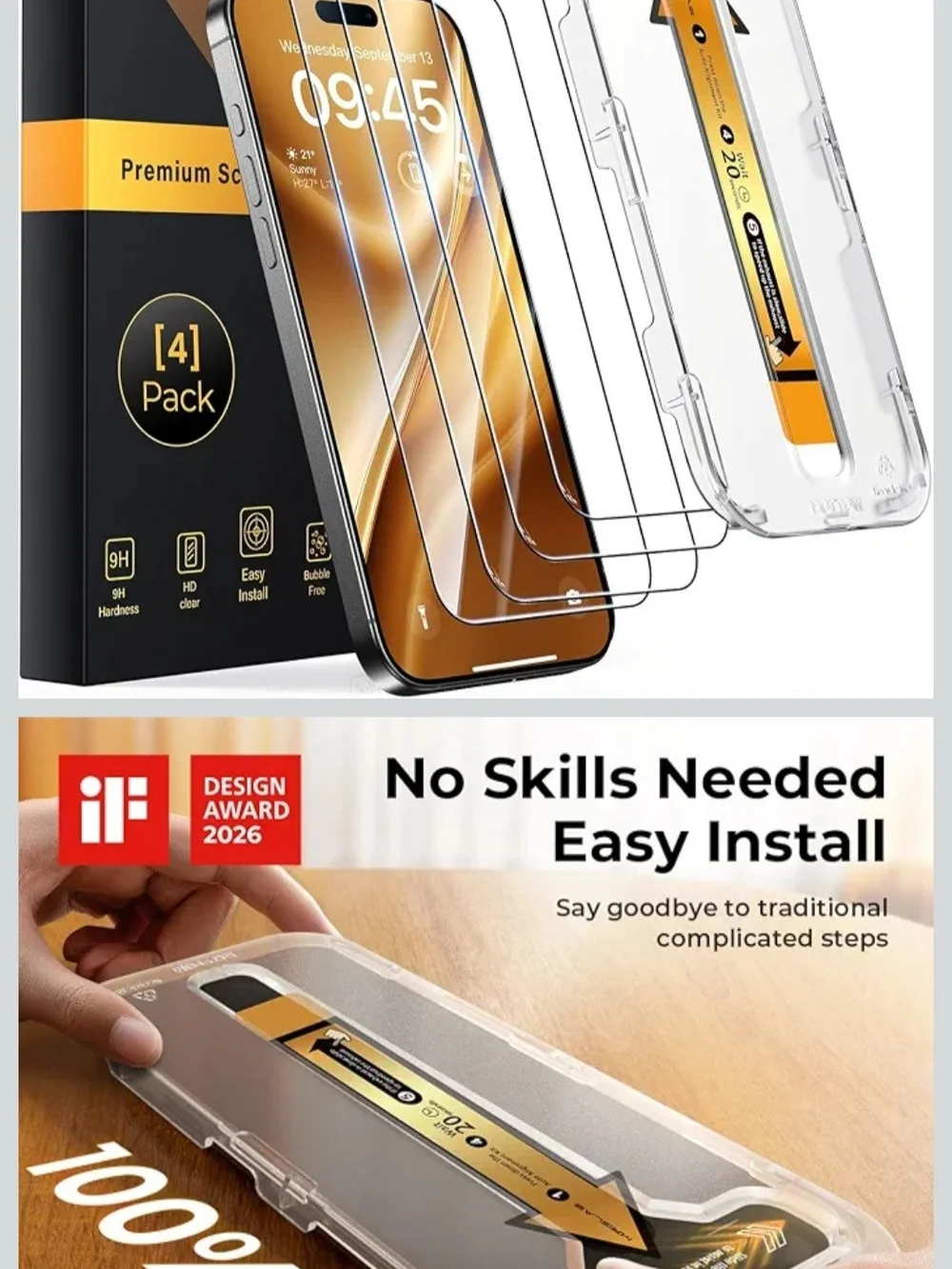 Glass Screen Protector + Privacy Screen- 3 Pack