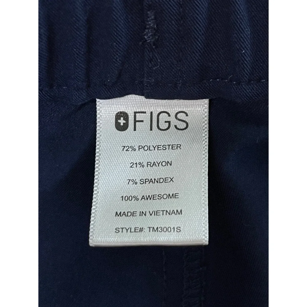 FIGS Technical Collection Scrub Pants Men's XS Navy Blue Cargo Pockets TM3001S