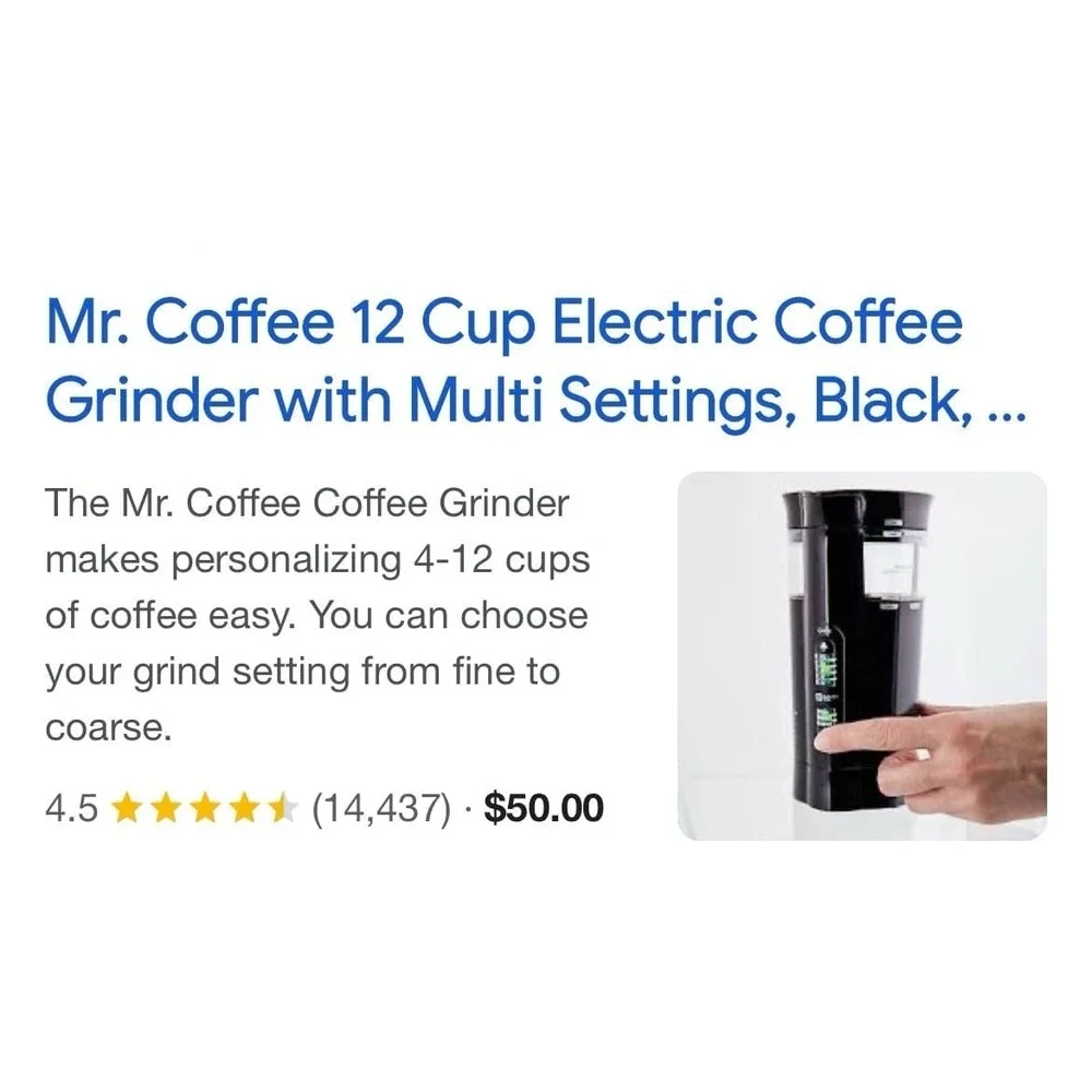 Mr. Coffee coffee grinder