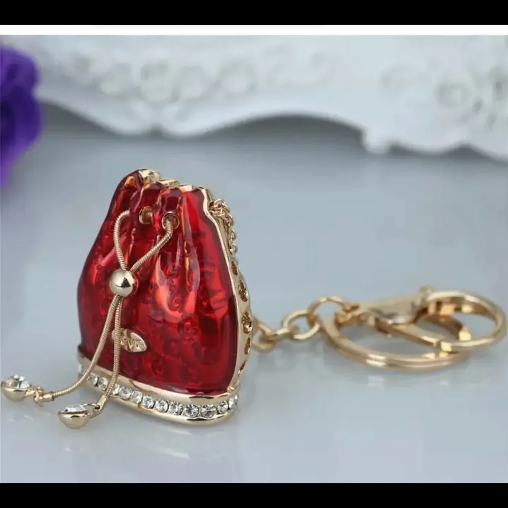 CRYSTAL RHINESTONE ‘LOVE’‎ BAG CHARM AND KEY RING