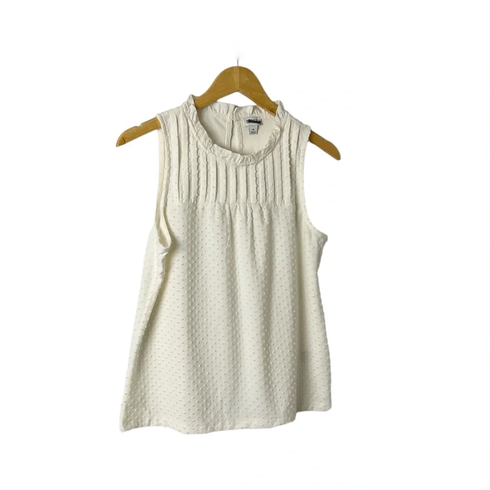 J. Crew Cream‎ Knit Babydoll Sleeveless Top Size Small