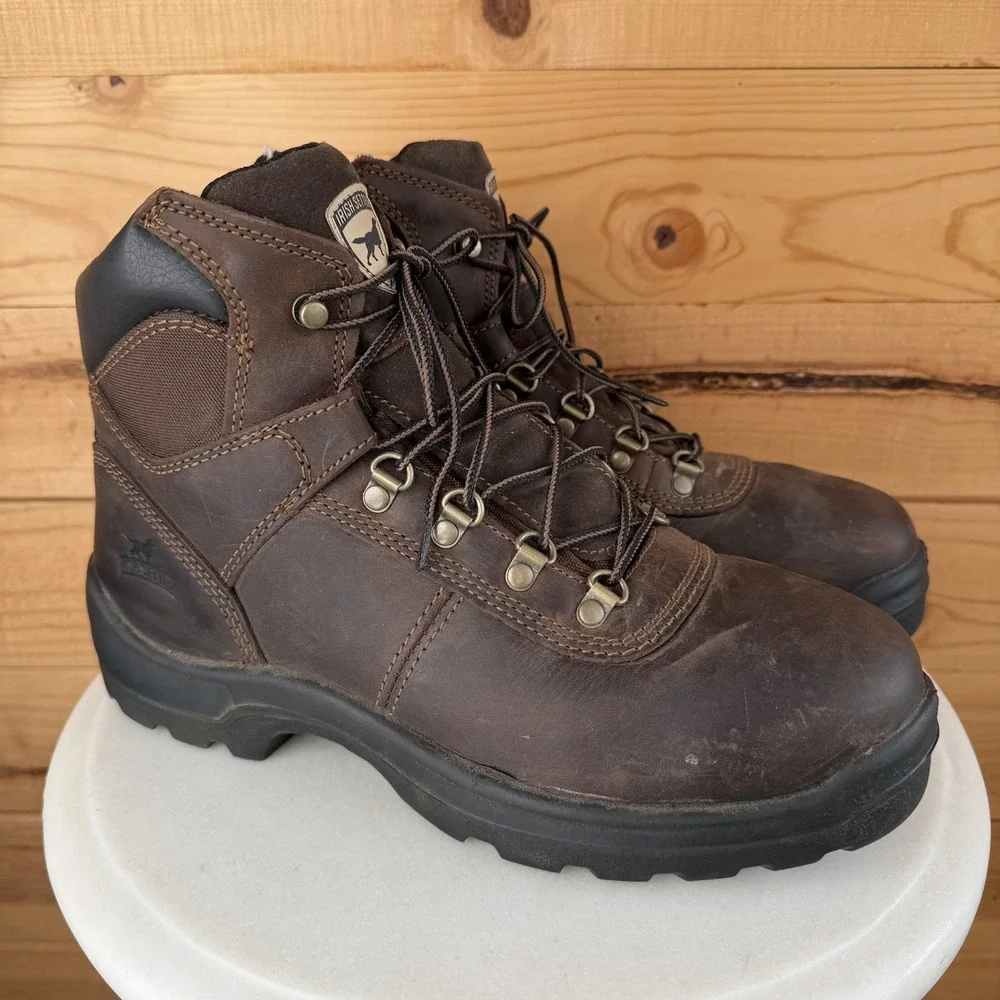 Irish Setter Work Boots 83607 Men's 10 Brown Leather EH ASTM Oil Slip‎ Resist