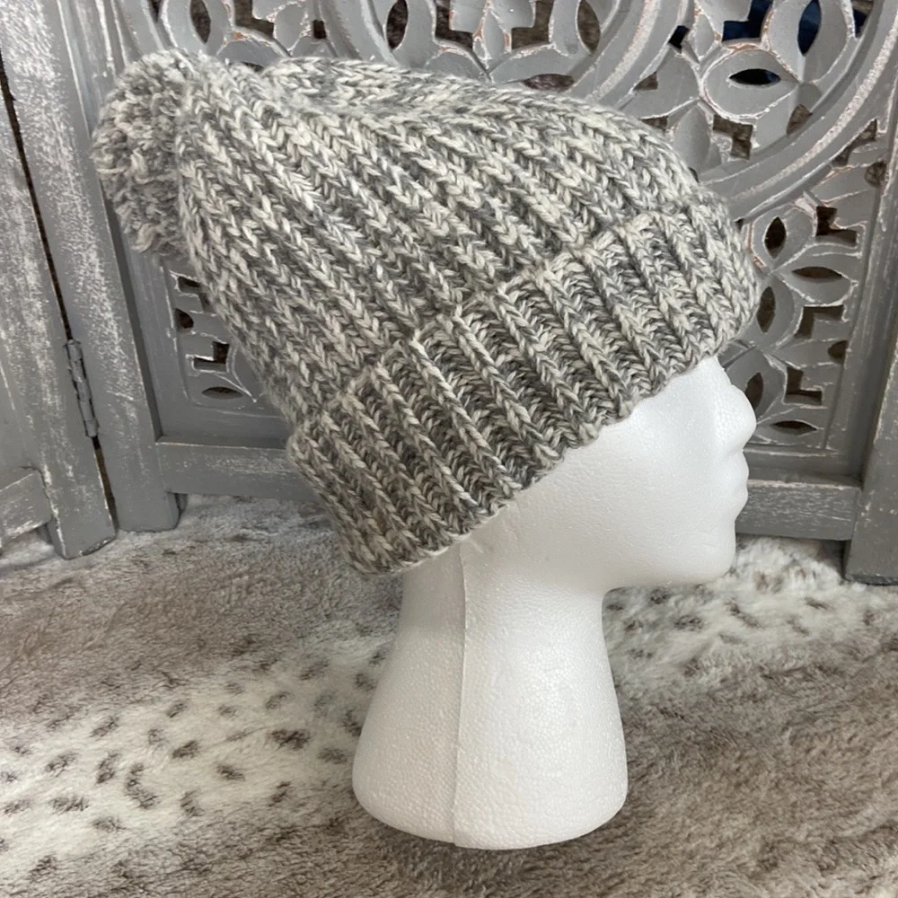 J.Crew knit beanie puff ball neutral feminine gorpcore preppy outdoor winter