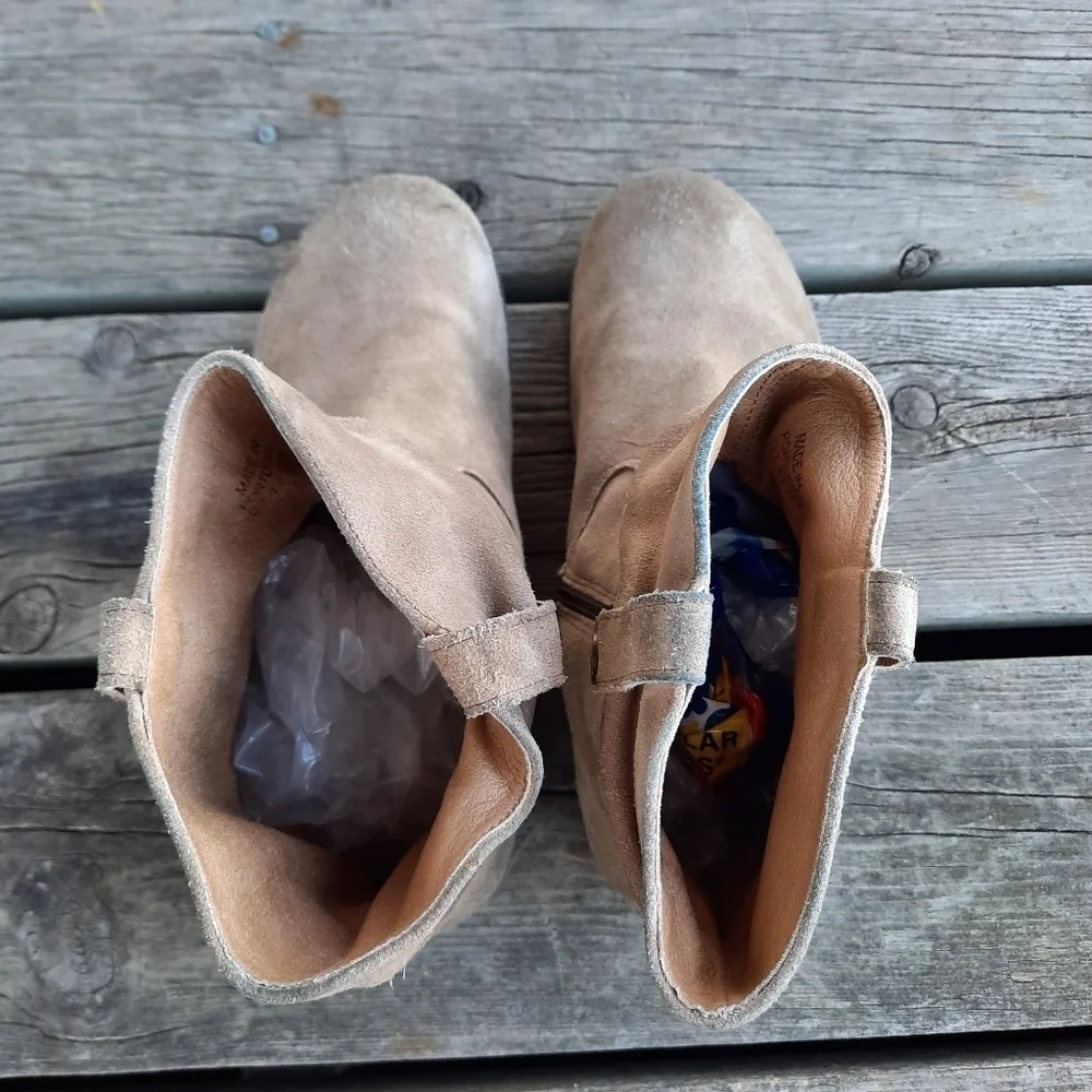 Birkenstock Sarnia beige suede leather slouch ankle boots size 9-9.5/EU 40