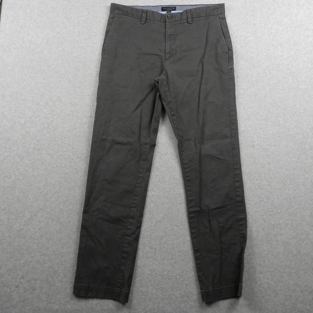 Banana Republic Pants Mens 34x32 Emerson Chino Casual Stretch Flat Front‎ Gray