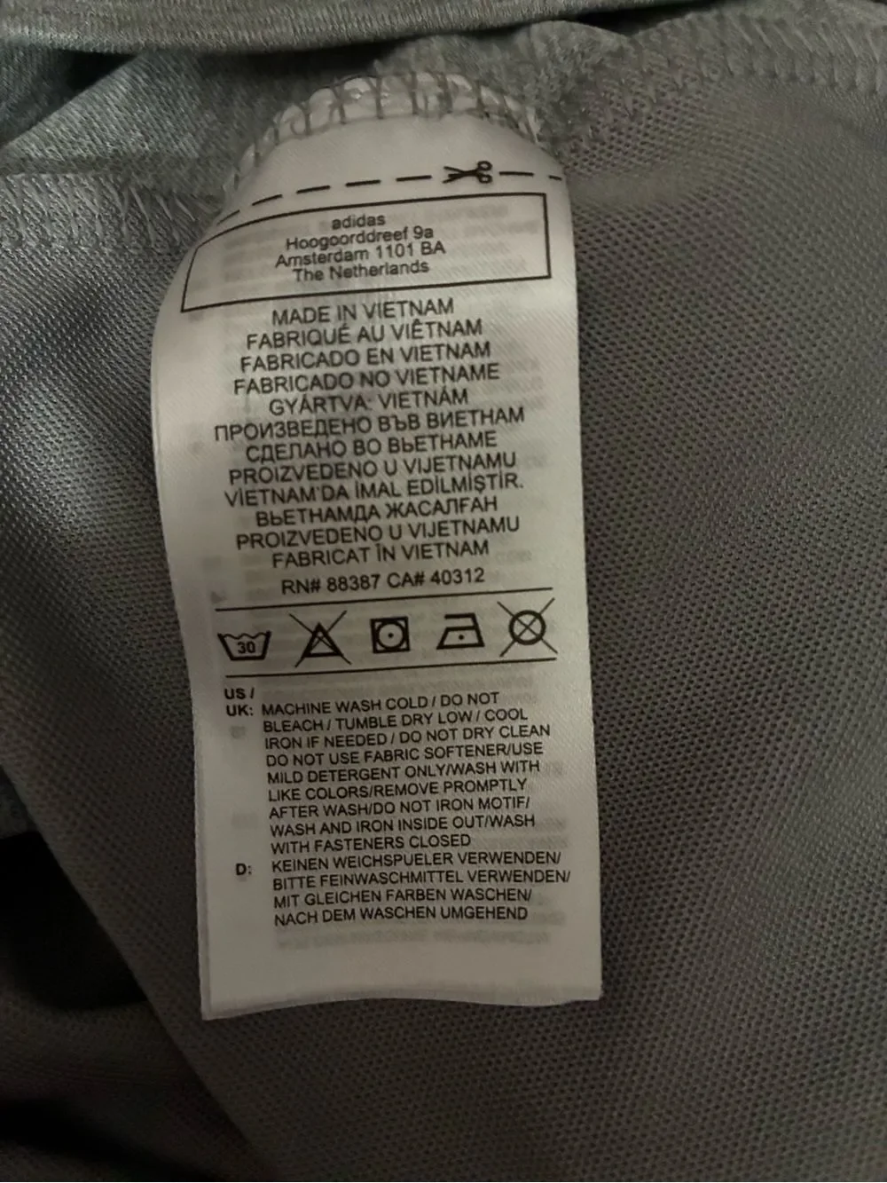 adidas shirt length machine
