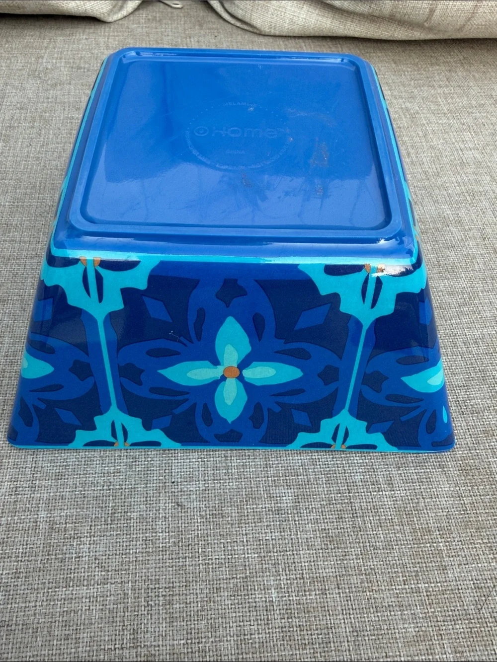 Blue Decorative Melamine Serving Bowl