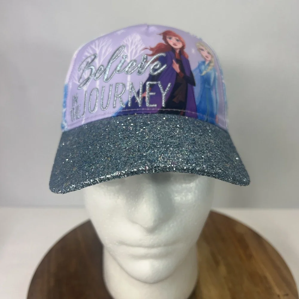 DISNEY Parks  Frozen 2 Youth Baseball Hat Sparkles Character‎ Elsa & Anna. NWT