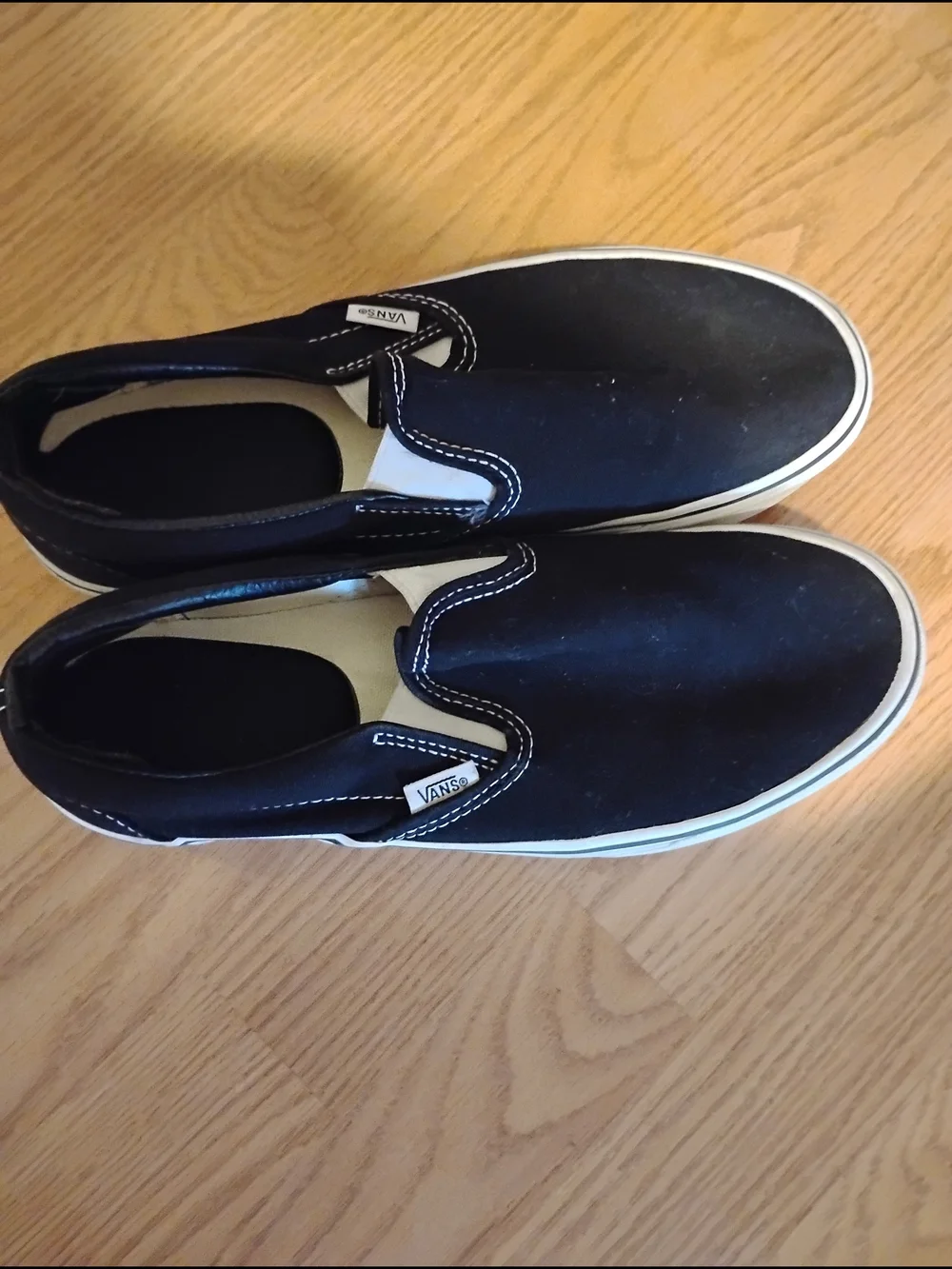 Black Slip On Vans With Thick sole